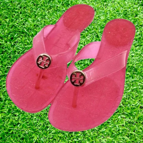Tory Burch Shoes - TORY BURCH~w/box~Island Pink~SPARKLE JELLY FLIP FLOP SANDALS